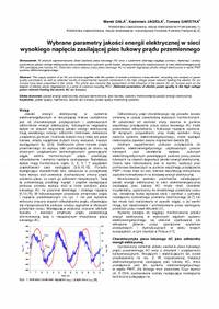 Wybrane parametry jakoci energii elektrycznej w sieci wysokiego napicia zasilajcej piec ukowy prdu przemiennego