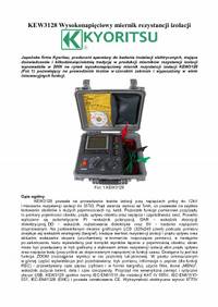 KEW3128 Wysokonapieciowy miernik rezystancji izolacji